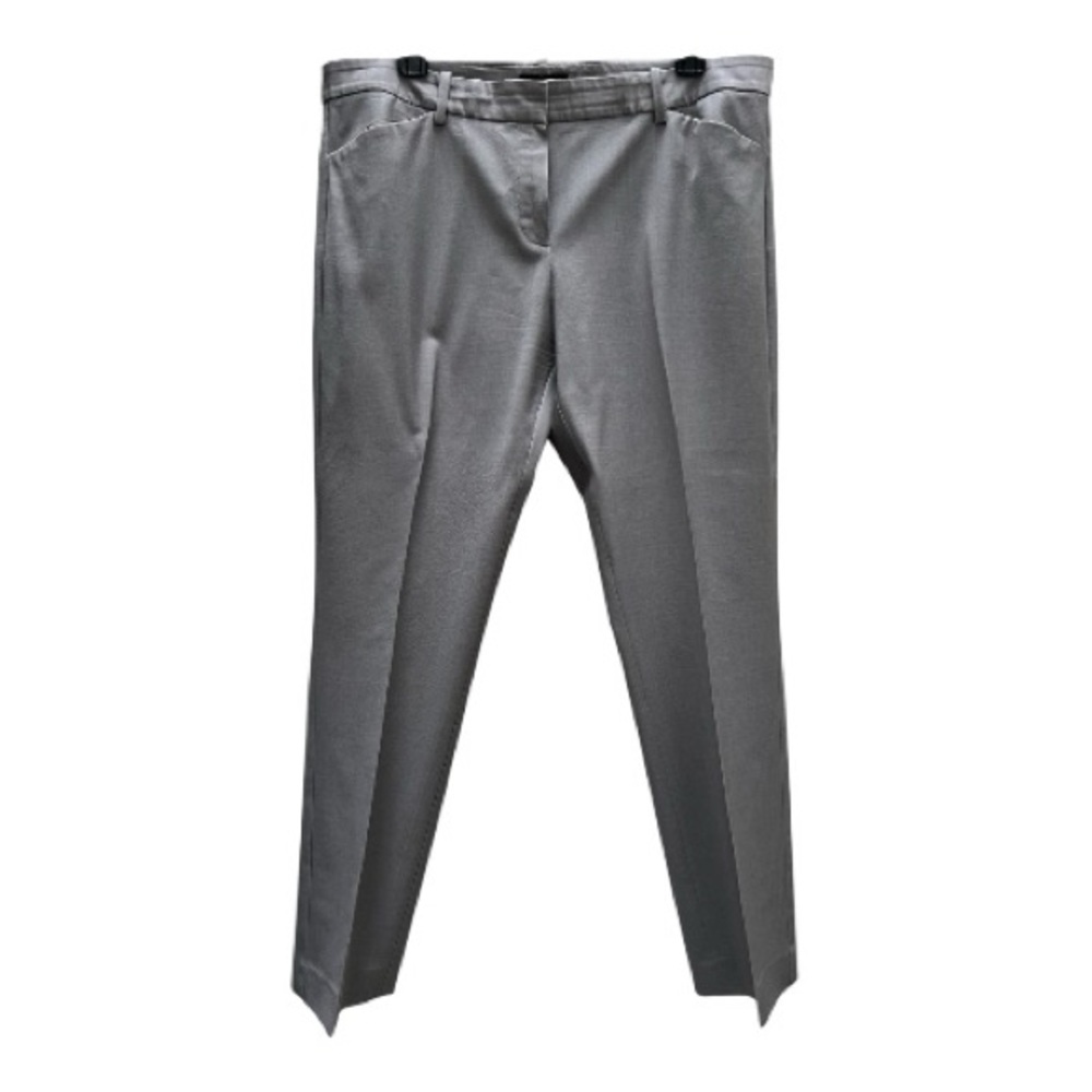 Theory Women’s Light Gray Straight Leg Pant / Trouser - Size 12